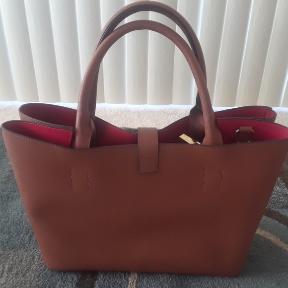 Unbranded Brown and Red Leather Handbag - Picture 3 of 5